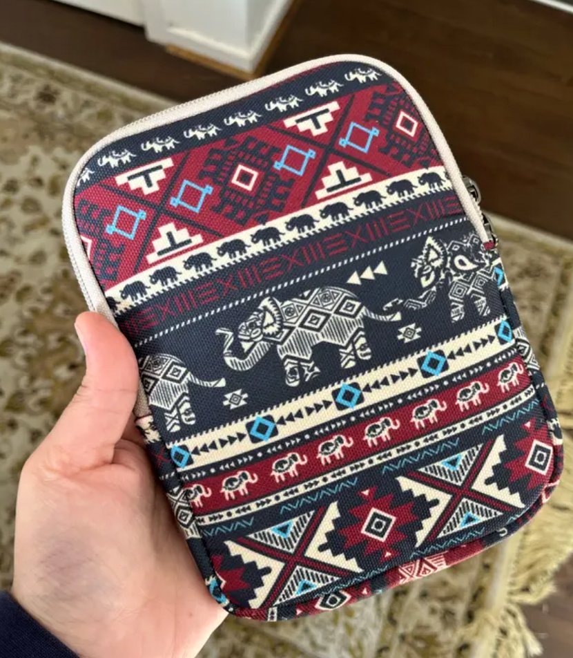 ARMORI Zipper Z067 - motiv Red Elephant - Univerzální pouzdro pro čtečky 6" - textilní, zip