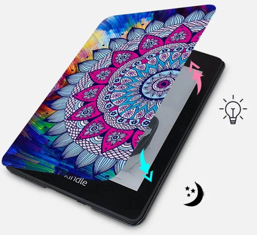 Armori Trimer T125, pouzdro pro Amazon Kindle Paperwhite 1/2/3 - magnetické zavírání, AutoSleep, motiv Mandala