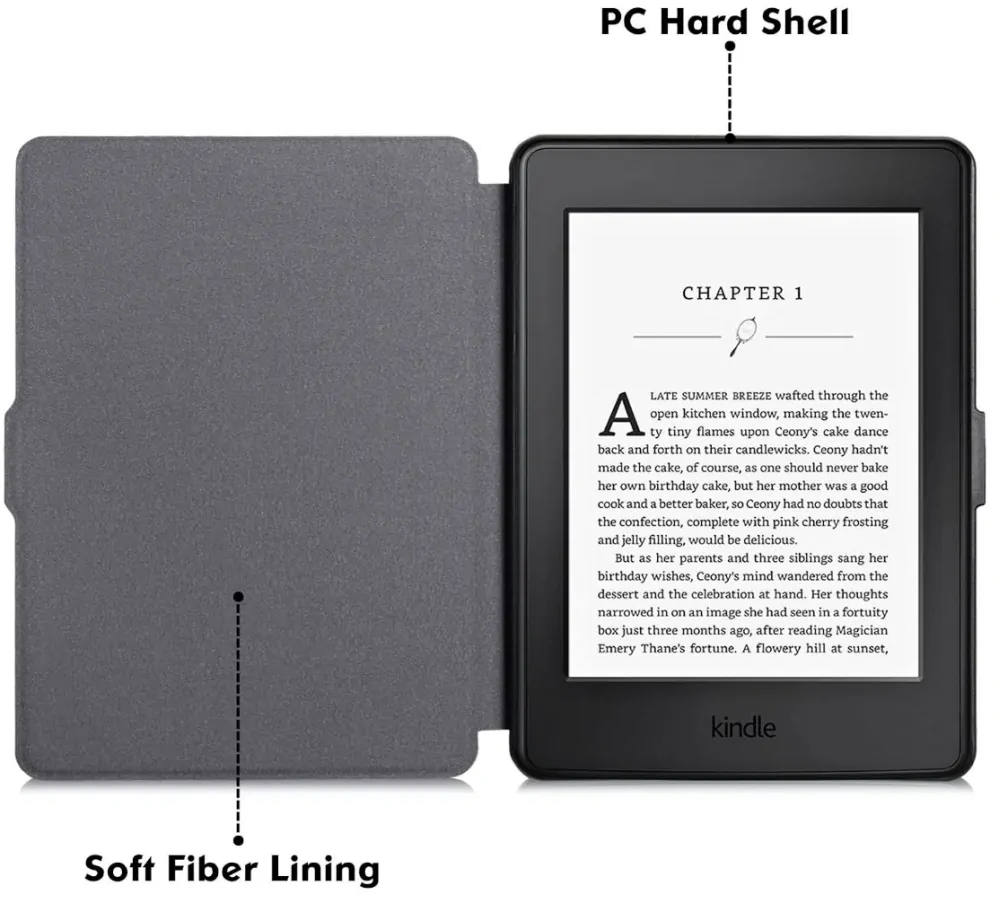 Armori Trimer T126, pouzdro pro Amazon Kindle Paperwhite 1/2/3 - magnetické zavírání, AutoSleep, motiv Moon Tree