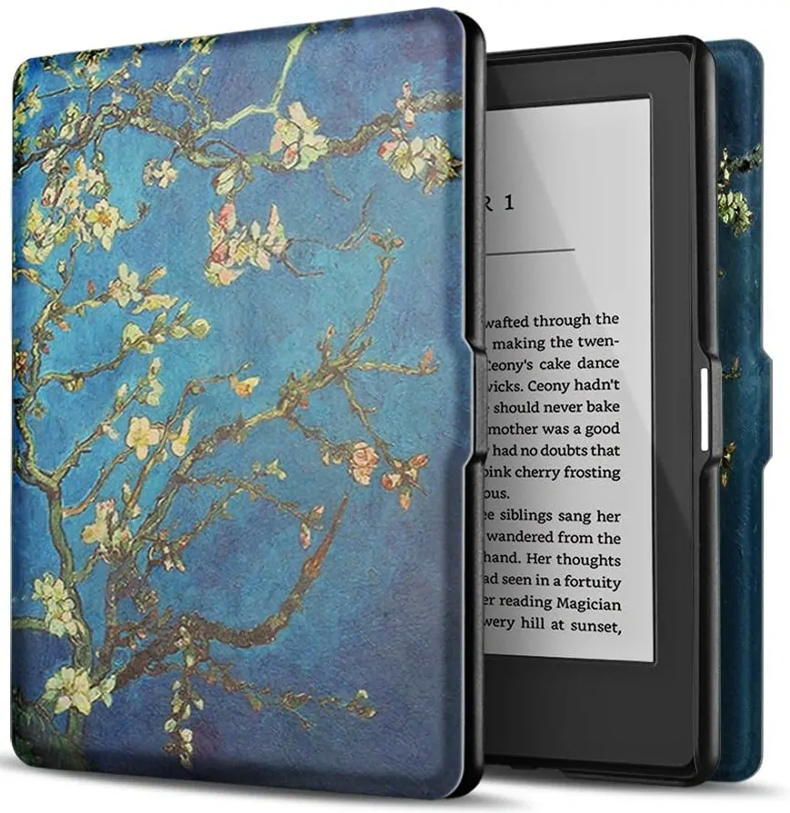 Armori Trimer T137, pouzdro pro Amazon Kindle 6 (7. generace) - magnetické zavírání, AutoSleep, motiv Blue Garden