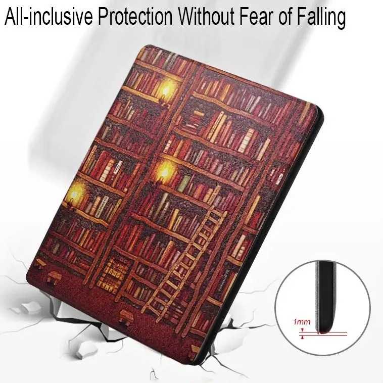 Armori Trimer T153, pouzdro pro Amazon Kindle Oasis 2/3 - magnetické zavírání, AutoSleep, motiv Library