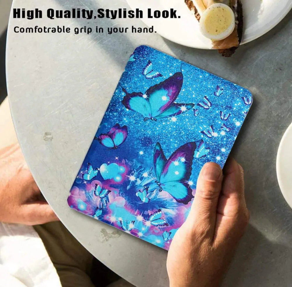 Armori Trimer T176, pouzdro pro Amazon Kindle Paperwhite 5 (2021) - magnetické zavírání, AutoSleep, motiv Blue Butterfly