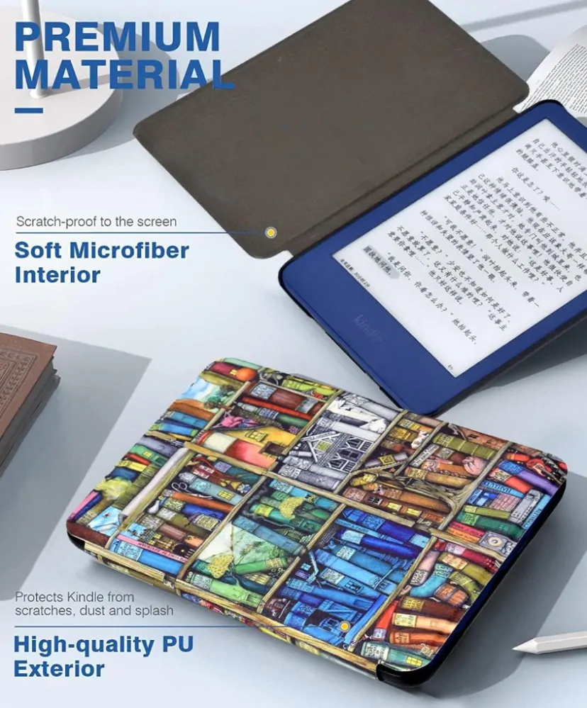 Armori Trimer T177, pouzdro pro Amazon Kindle Paperwhite 5 (2021) - magnetické zavírání, AutoSleep, motiv Elder Library