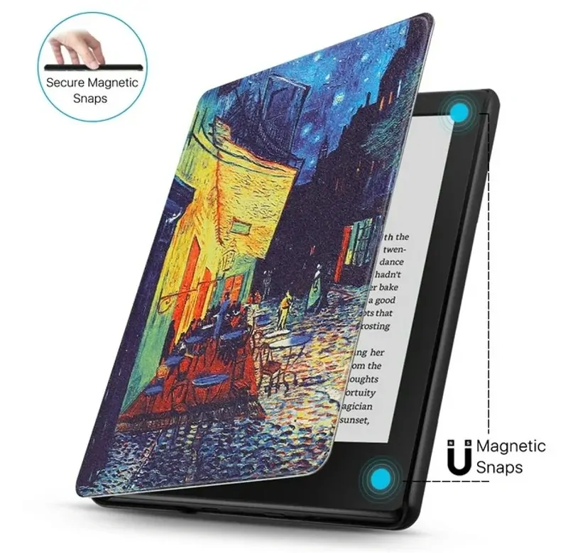 Armori Trimer T185, pouzdro pro Pocketbook 616/617/618/627/628/632/633 - magnetické zavírání, AutoSleep, motiv Gogh Street