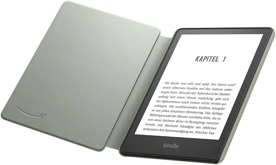 Originální pouzdro Amazon Kindle Paperwhite 5 (2021) - KP5WPGR, PU kůže, vodotěsné, zelená agáve