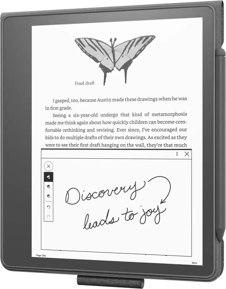 Originální pouzdro Amazon Kindle Scribe - KSFABL, PU kůže, stojánek, černé