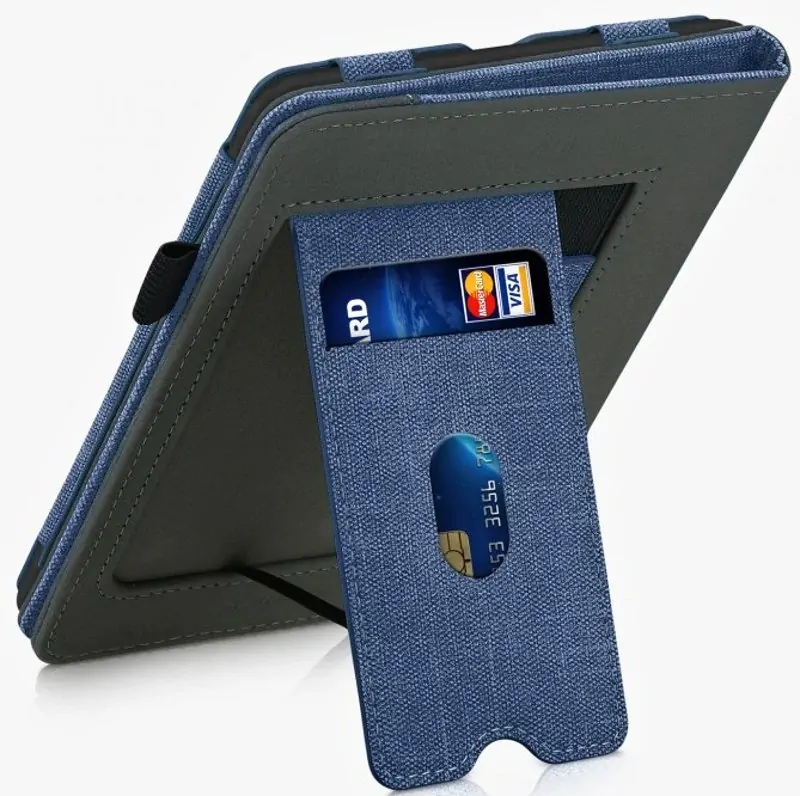 Pouzdro KW Mobile Double Leather - KW5626103 - pro Amazon Kindle Paperwhite 5 (2021) - grey, denim