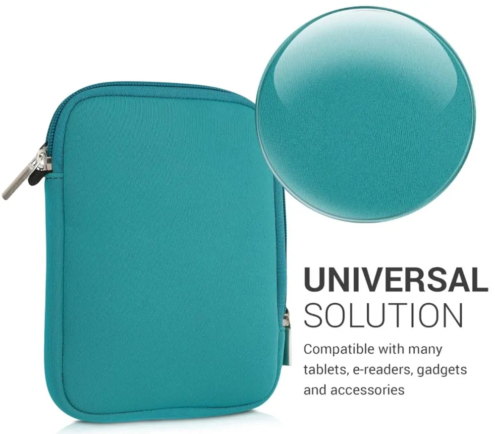 Pouzdro KW Mobile Neoprene Zipper - KW5033478 - Univerzální pouzdro pro čtečky 6" - tyrkysové