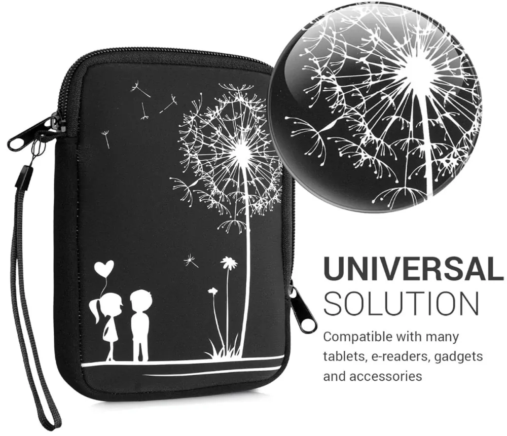 Pouzdro KW Mobile Dandelion Love - KW5033506 - Univerzální pouzdro pro čtečky 6" - černé