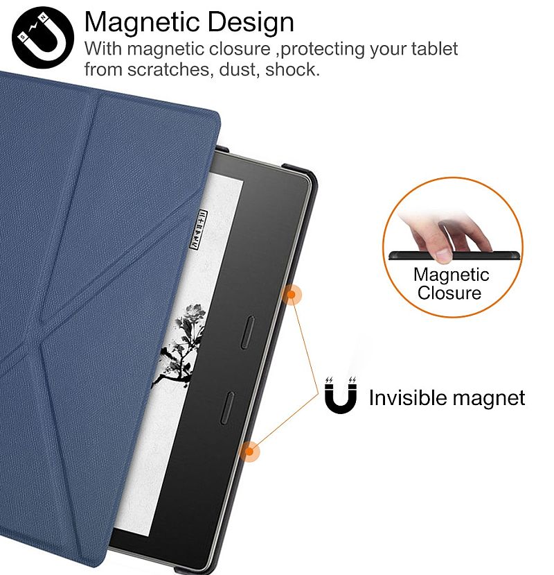 Obal Durable Lock Origami DLO-03 na Amazon Kindle Oasis 2 / 3 - tmavě modré