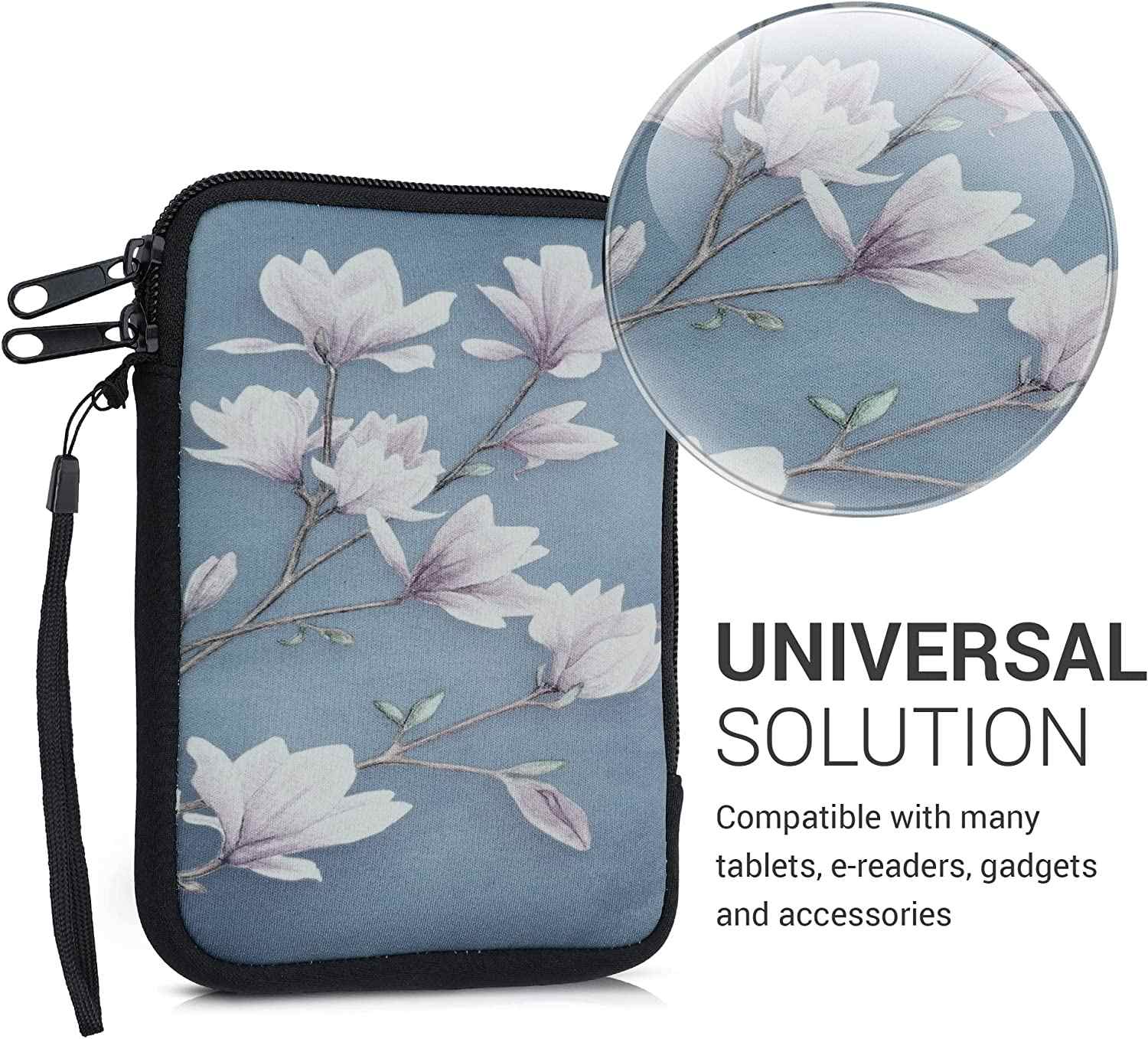 Pouzdro KW Mobile Magnolias - KW5033508 - Univerzální pouzdro pro čtečky 6" - modré, bílé