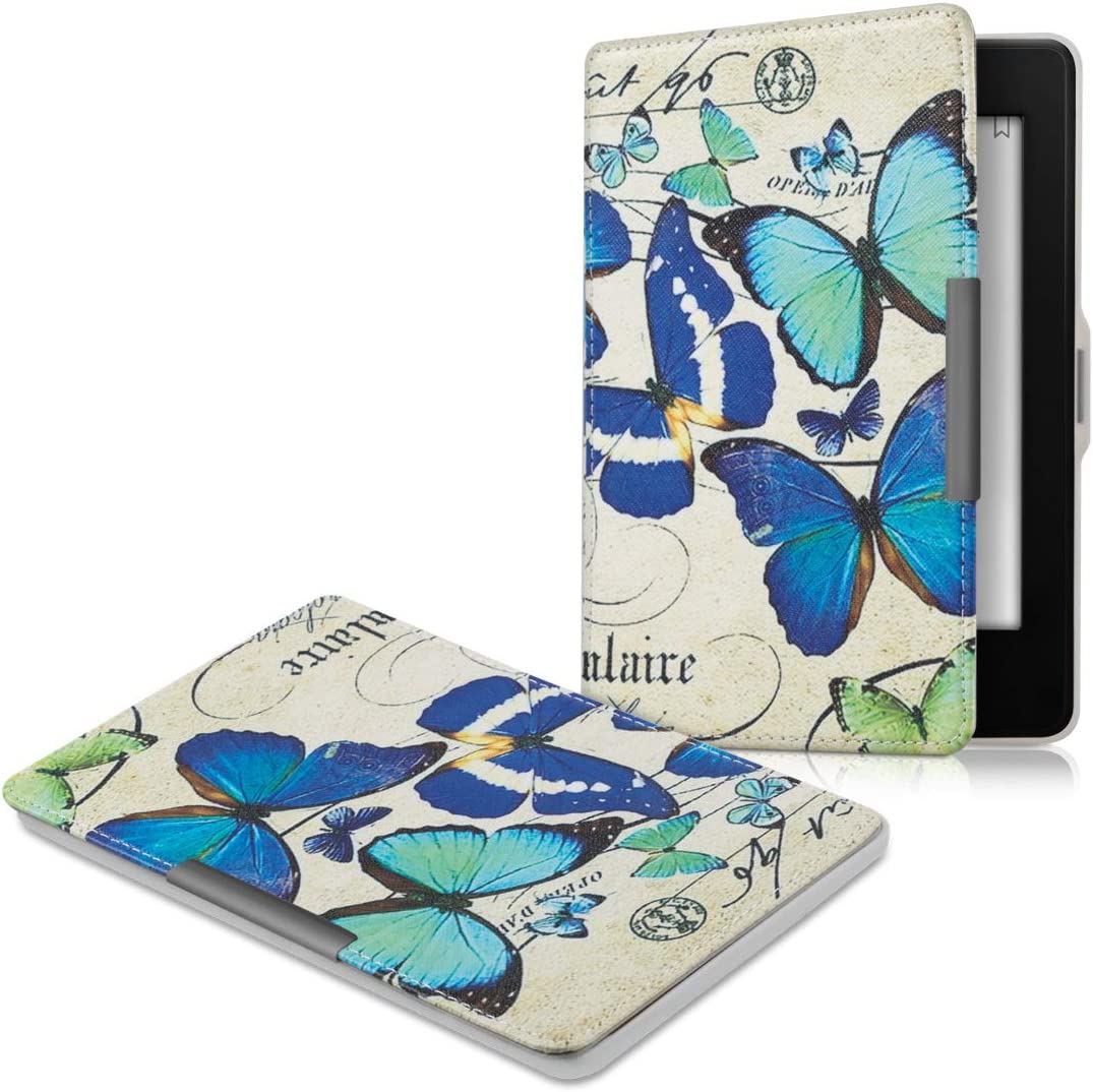 Pouzdro KW Mobile - Vintage Butterflies - KW2313606 - pro Amazon Kindle Paperwhite 1/2/3 - modré, béžové