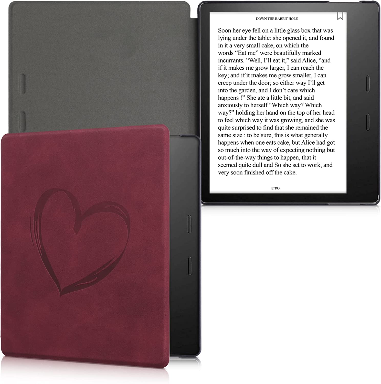 Pouzdro KW Mobile - Brushed Heart -  KW5697205 - pro Amazon Kindle Oasis 2/3 - červené
