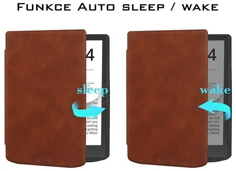 Pouzdro B-SAFE LOCK 3476, obal na Pocketbook 743G InkPad 4 a Pocketbook 743C InkPad Color 2 - hnědé, magnetické zavírání, AutoSleep