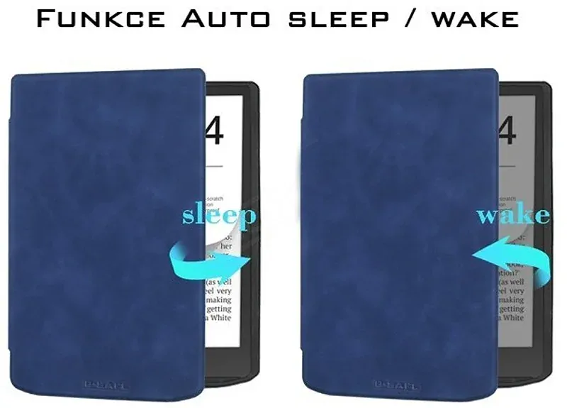 Pouzdro B-SAFE LOCK 3477, obal na Pocketbook 743G InkPad 4 a Pocketbook 743C InkPad Color 2 - tmavě modré, magnetické zavírání, AutoSleep