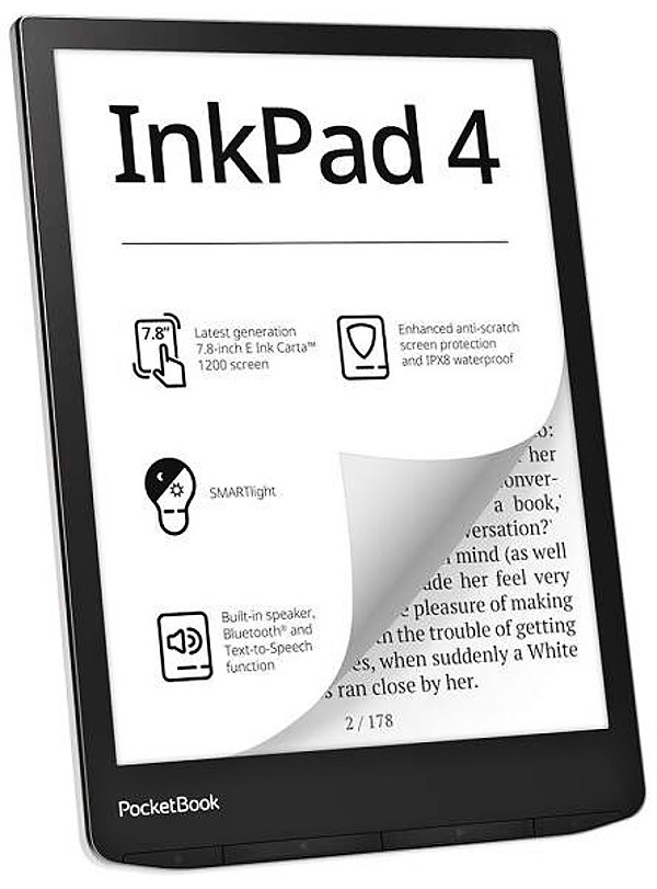 PocketBook 743G InkPad 4 - 32GB, WiFi, Stardust Silver (stříbrný)