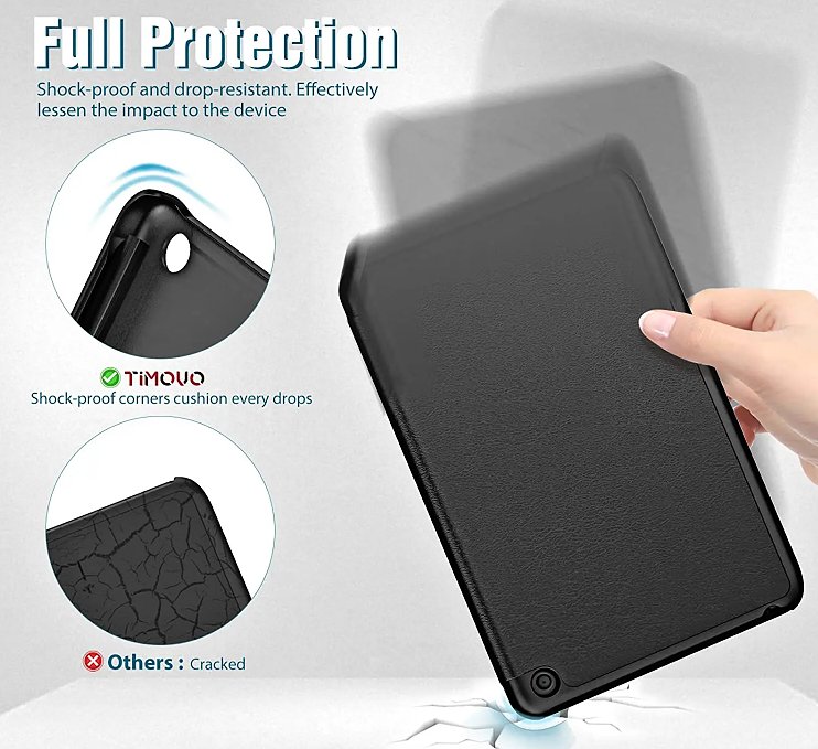 Durable Lock DLS-205 - pouzdro se stojánkem pro Amazon Kindle Fire 7 - černé (2022, 12. gen.)