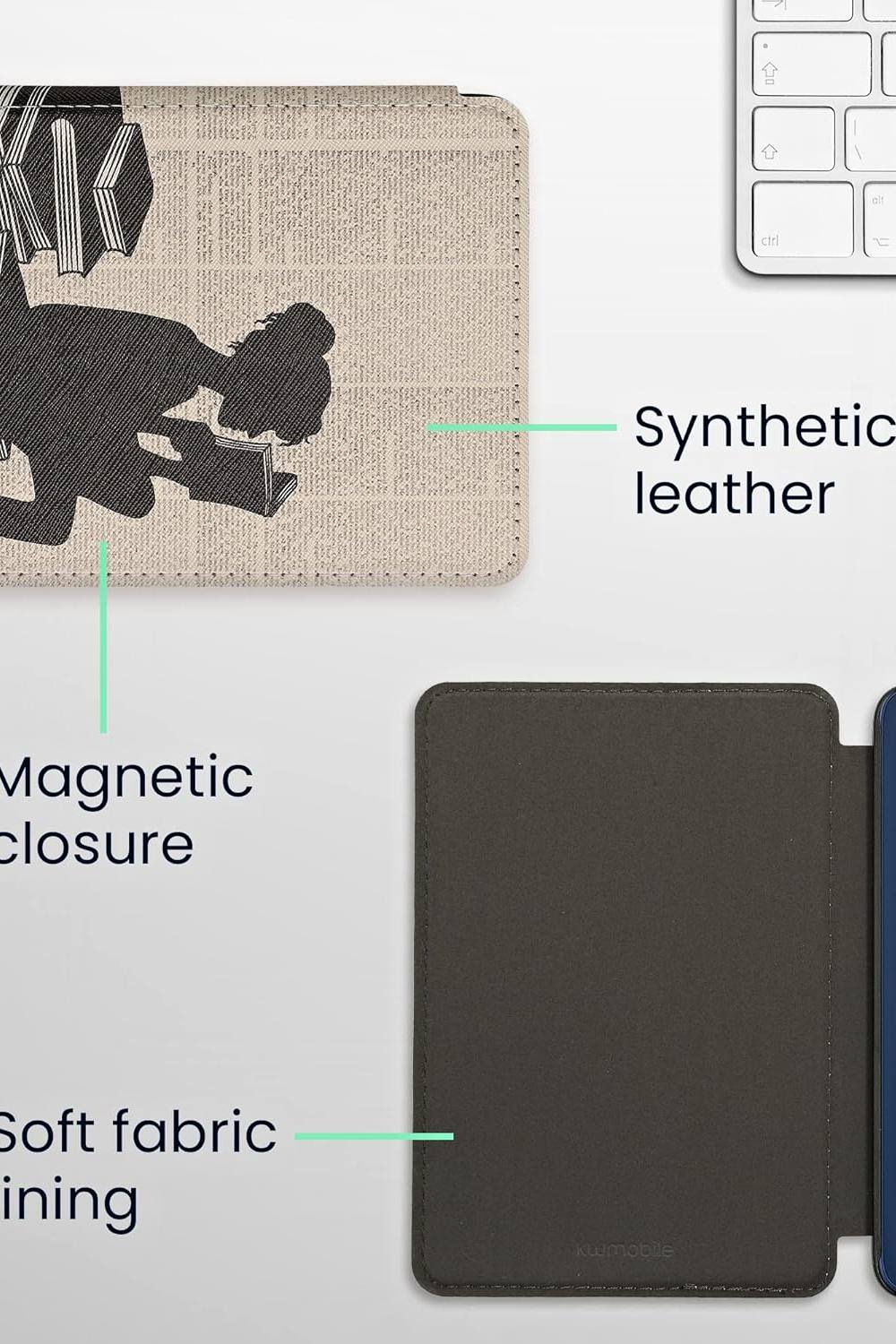 Pouzdro KW Mobile - Girl And Books - KW5998913 - pro Amazon Kindle 2022 - vícebarevné