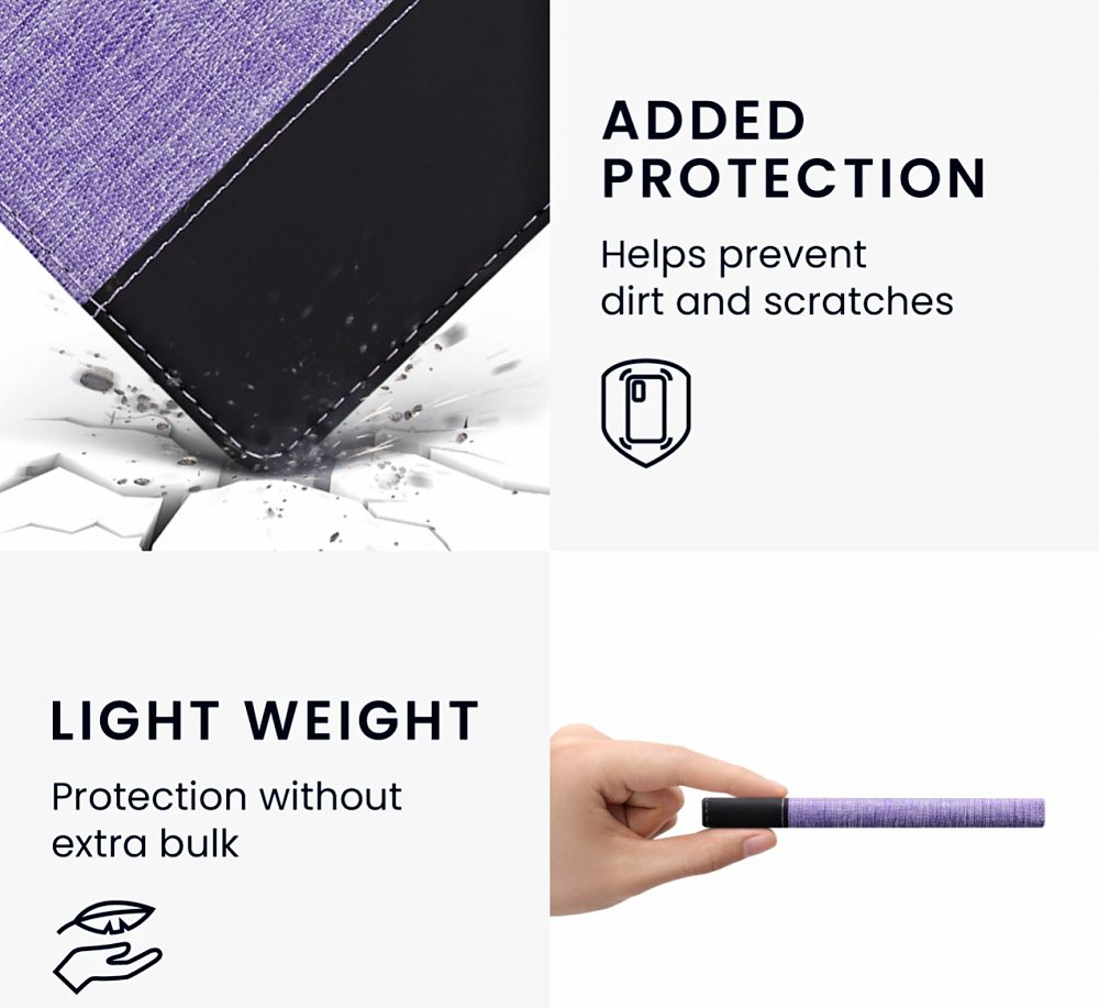 Pouzdro KW Mobile - Leather And Canvas - KW5762645 - pro Amazon Kindle Paperwhite 5 (2021) - fialové, černé