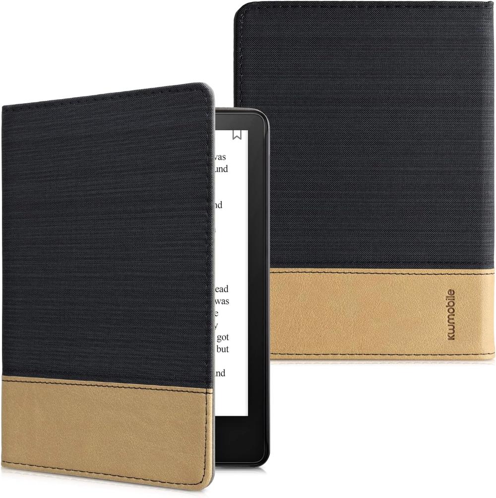 Pouzdro KW Mobile - Leather And Canvas - KW5715701 - pro Amazon Kindle Paperwhite 5 (2021) - hnědé, černé