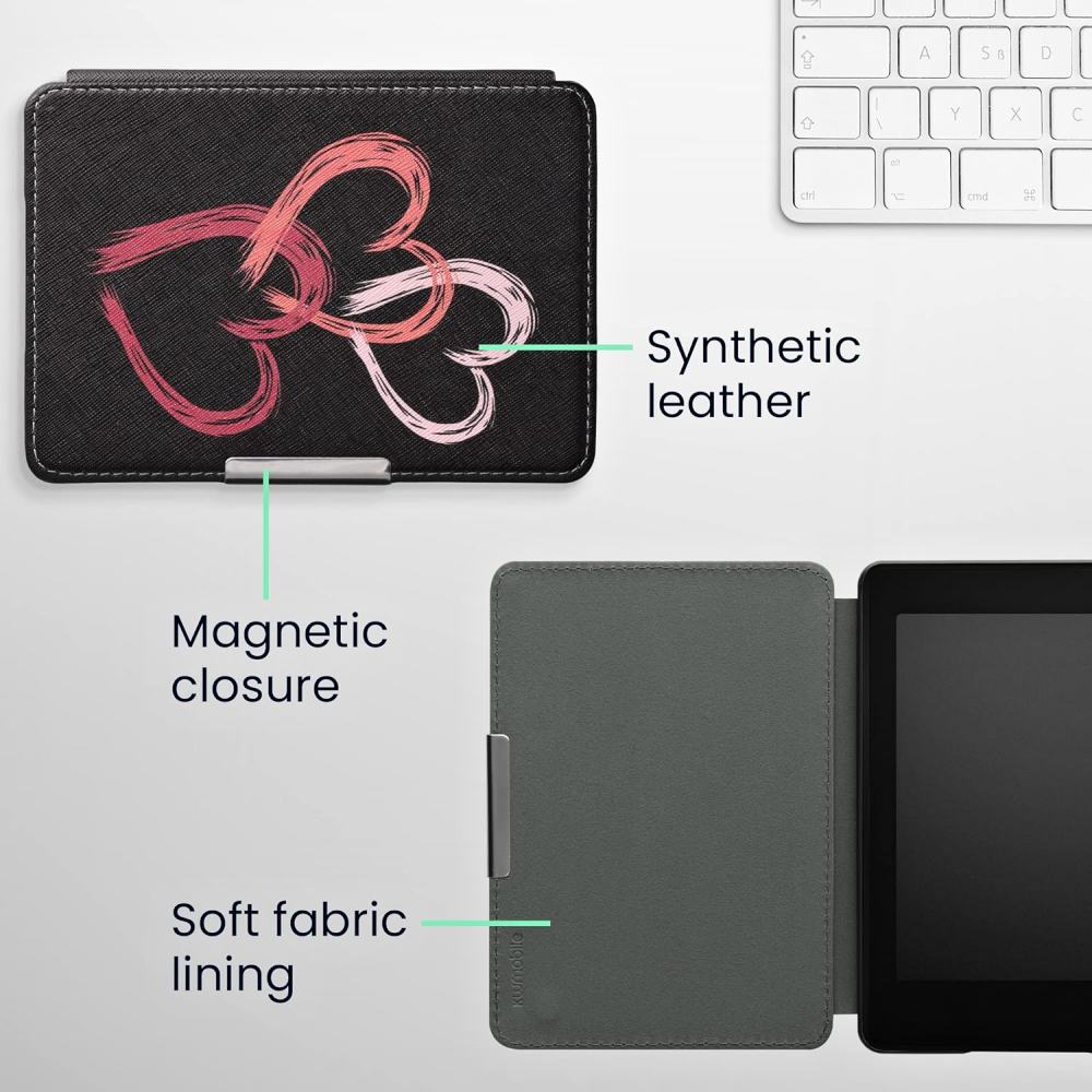 Pouzdro KW Mobile - Brushed Heart Abstract - KW4556954 - pro Amazon Kindle Paperwhite 1/2/3 - vícebarevné