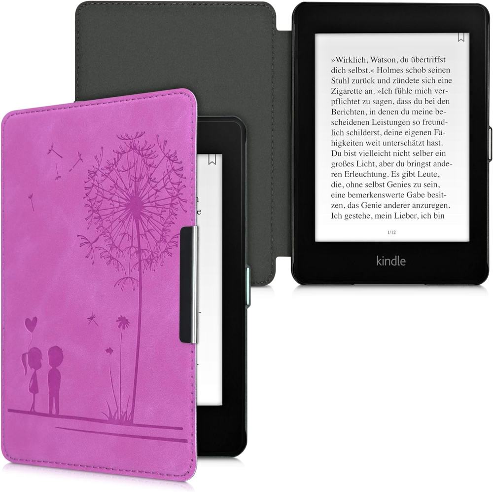 Pouzdro KW Mobile - Dandelion Love Dark Violet - KW4897511 - pro Amazon Kindle Paperwhite 4 (2018) - fialové
