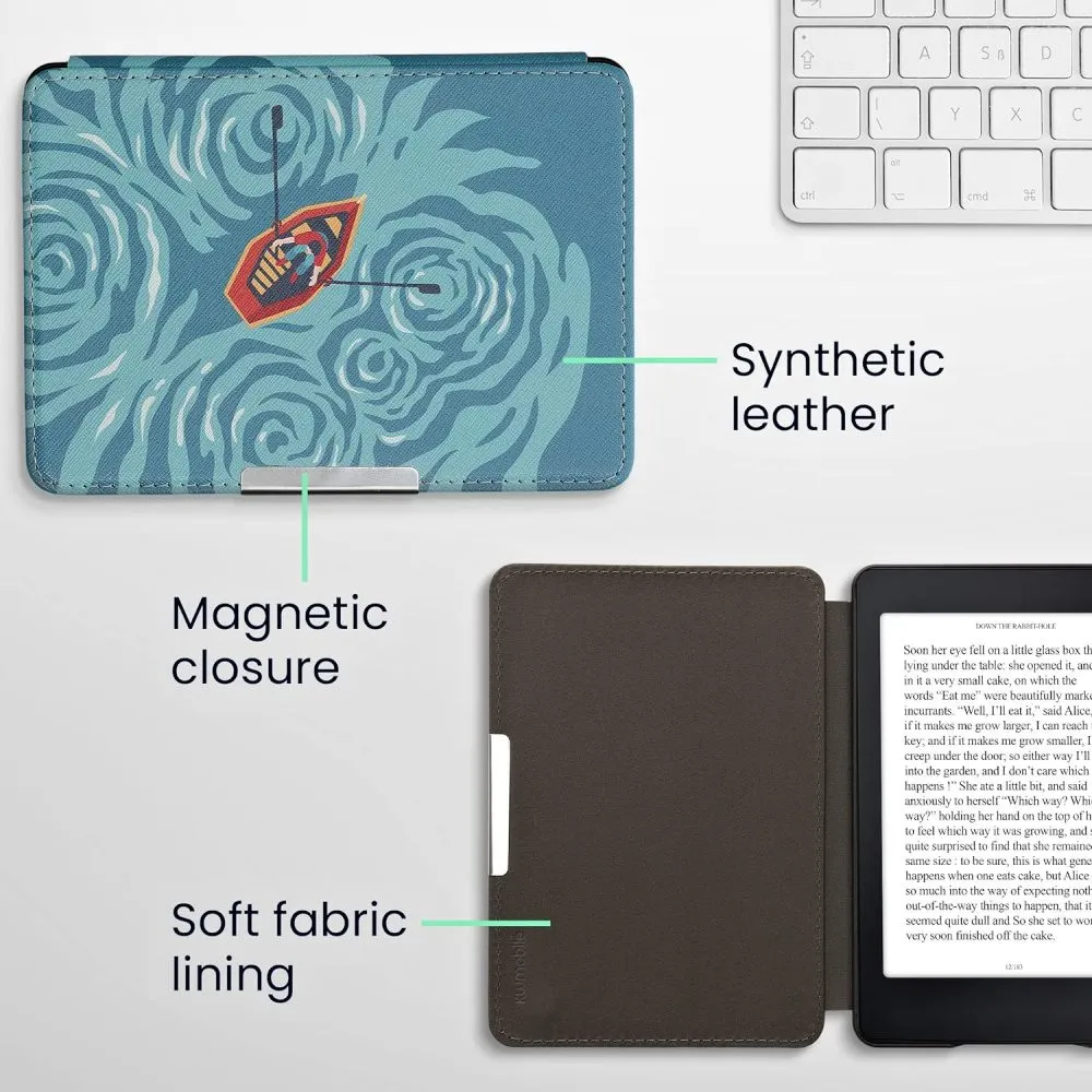 Pouzdro KW Mobile - Man And Boat - KW2313650 - pro Amazon Kindle Paperwhite 1/2/3 - vícebarevné