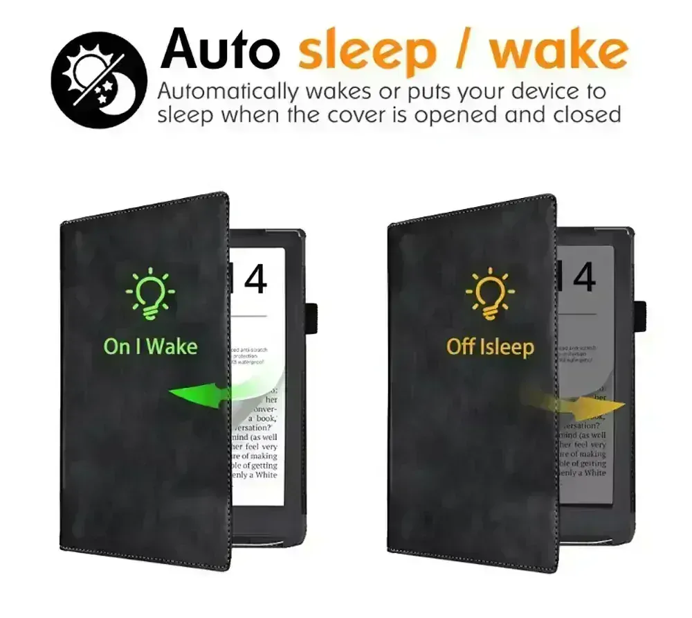 Fortress FT4001 - pouzdro se stojánkem pro Pocketbook 743 (G/C/K) - černé, magnet, AutoSleep