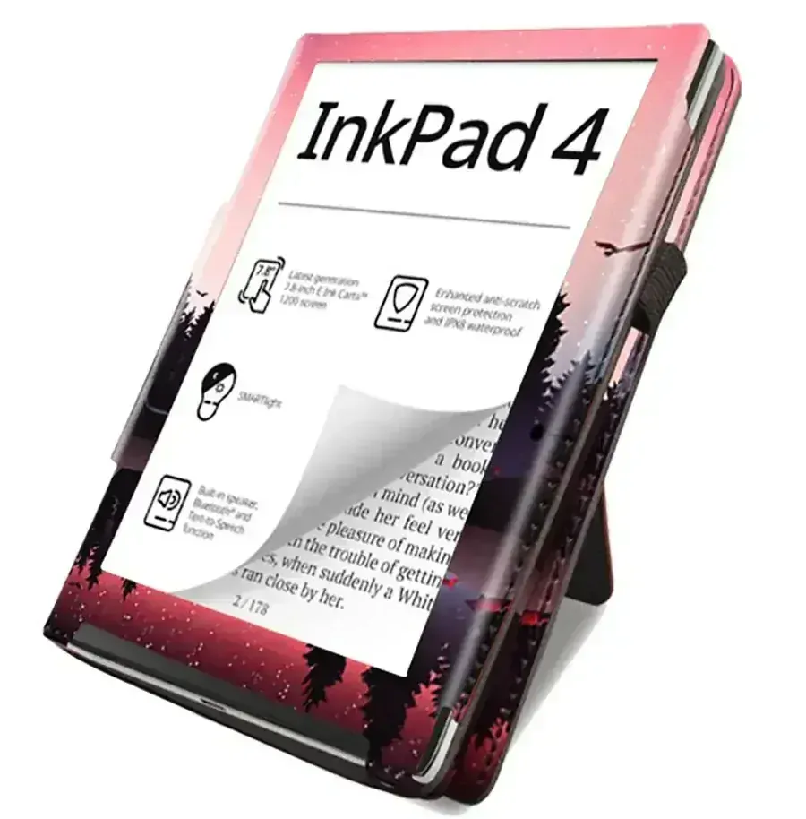 Fortress FT4006 - pouzdro se stojánkem pro Pocketbook 743 (G/C/K) - motiv Nightlake, magnet, AutoSleep