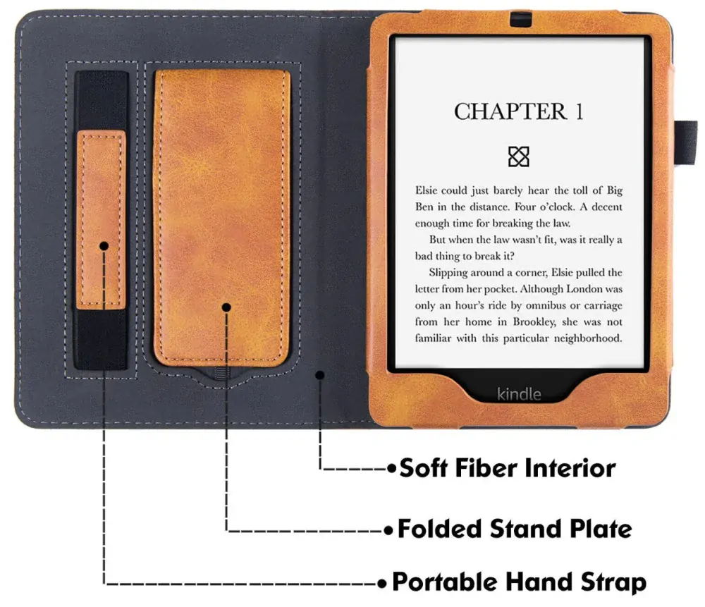 Fortress FT4026 Premium - pouzdro se stojánkem pro Amazon Kindle Paperwhite 5 (2021) - hnědé/šedé, magnet, AutoSleep