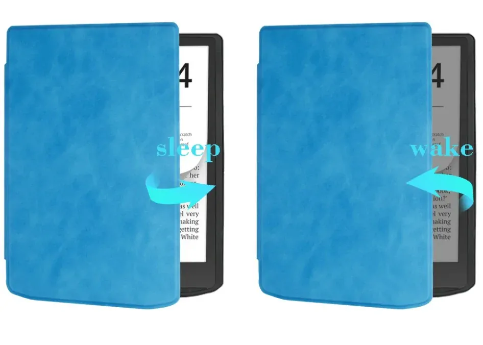 Pouzdro Durable Lock DL4044, obal na Pocketbook 743G InkPad 4 a Pocketbook 743C InkPad Color (2/3) - světle modré, magnetické zavírání, AutoSleep