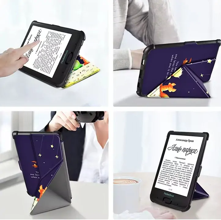 Origami Durable Lock ODL-106 pouzdro pro Pocketbook 616 / 617 / 618 / 627 / 628 / 632 / 633 - motiv Little Prince, stojánek, magnet