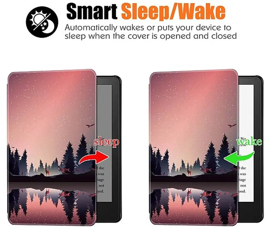 Armori Trimer T112, pouzdro pro Amazon Kindle Paperwhite 1/2/3 - magnetické zavírání, AutoSleep, motiv Nightlake