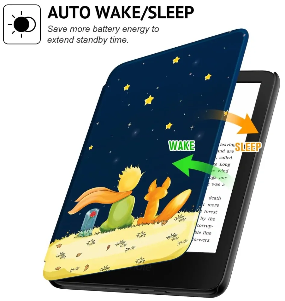 Armori Trimer T115, pouzdro pro Amazon Kindle Paperwhite 1/2/3 - magnetické zavírání, AutoSleep, motiv Little Prince