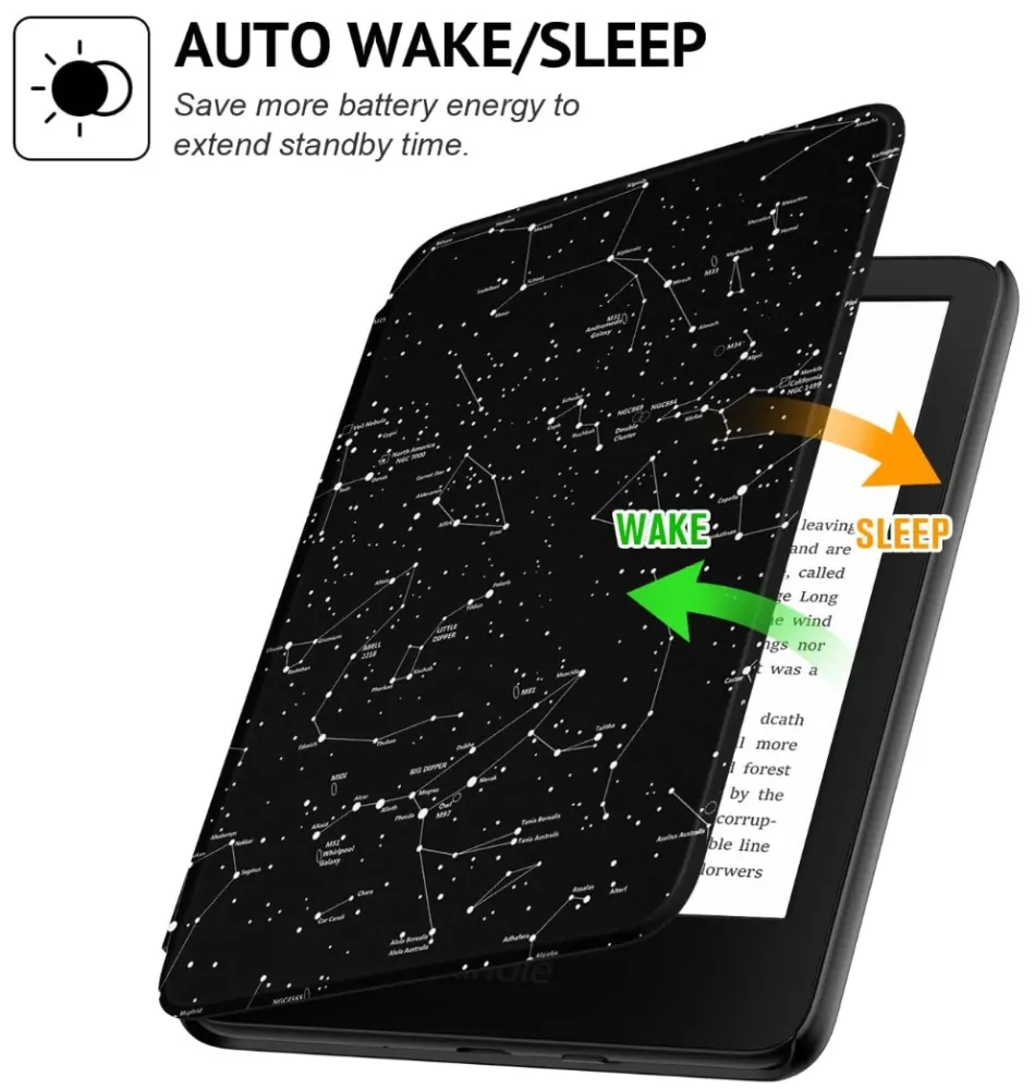 Armori Trimer T152, pouzdro pro Amazon Kindle 8 (2016) - magnetické zavírání, AutoSleep, motiv Constellation