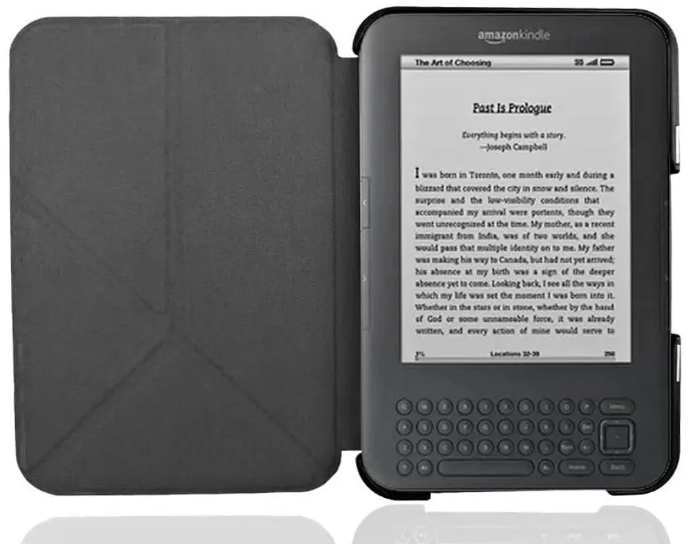 ARMORI STANDER S168, pouzdro se stojánkem Origami pro Amazon Kindle 3 Keyboard - tmavě růžové