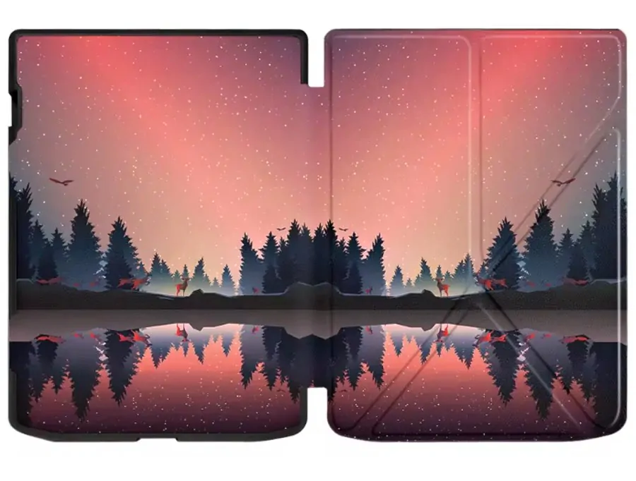 ARMORI STANDER S193, pouzdro se stojánkem Origami pro Pocketbook 743 G/C/K3 (InkPad4, Color 2, Color 3) - motiv Nightlake