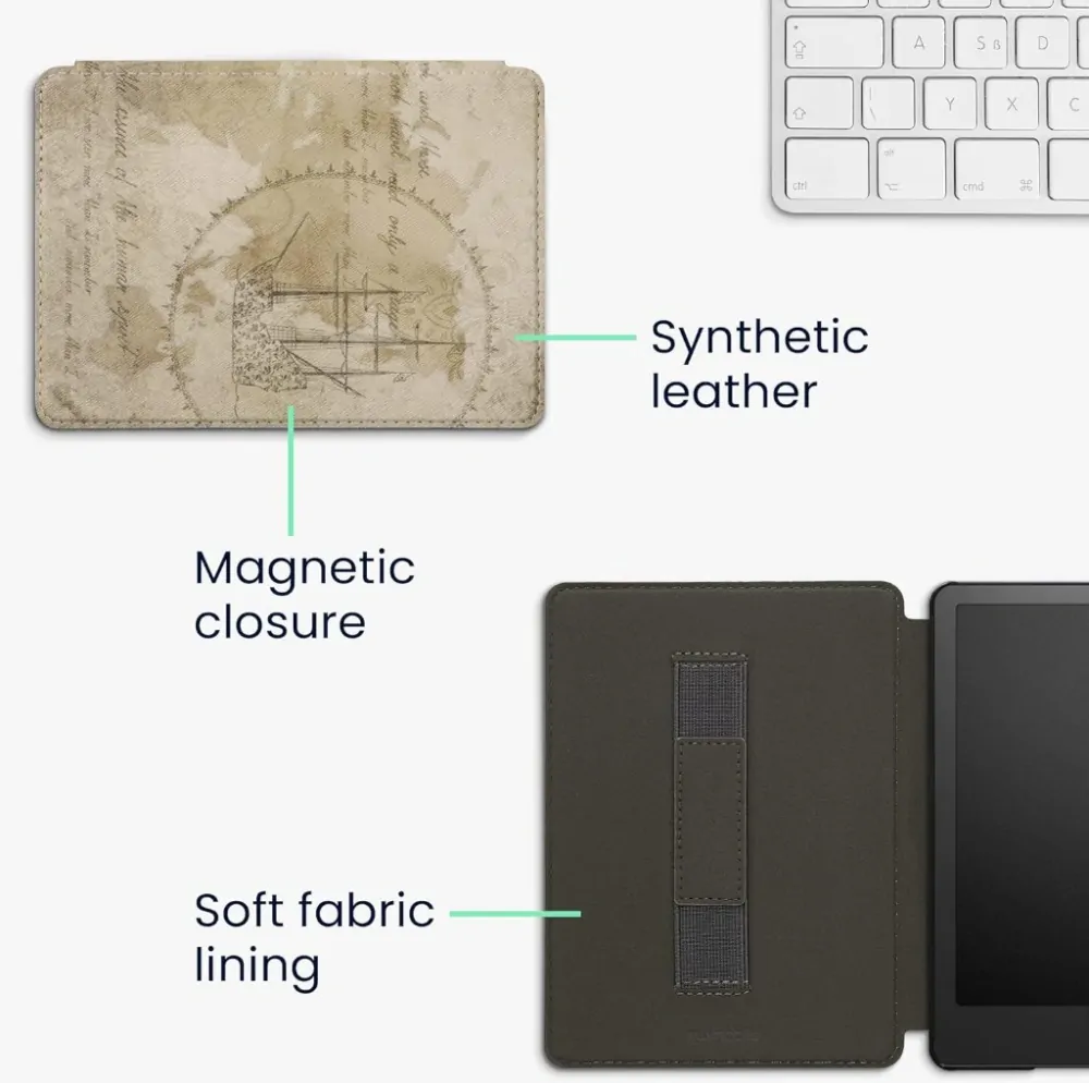 Pouzdro KW Mobile - Travel Vintage - KW5781007 - pro Amazon Kindle Paperwhite 5 (2021) - vícebarevné, kapsa na ruku