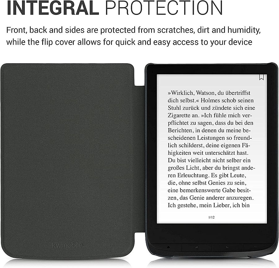 Pouzdro KW Mobile - Brushed Heart - KW5022804 - pro Pocketbook 616/617/627/628/632/633 - tmavě červené