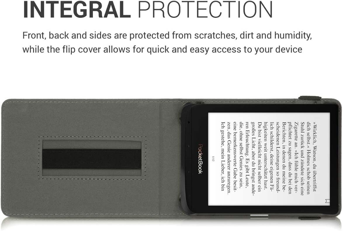 Pouzdro KW Mobile - Case with Strap Stand - KW4728801 - pro Pocketbook 616/617/627/628/632/633 - barva černá