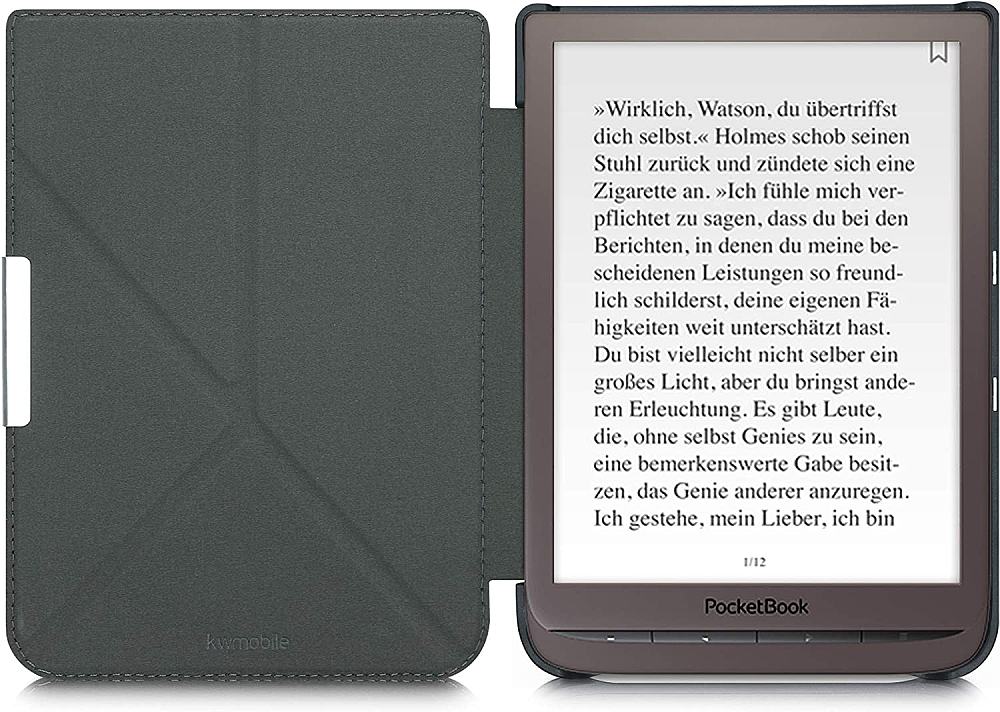 Pouzdro KW Mobile - Fabric Flip - KW4677519 - pro Pocketbook 740/741 - tmavě šedé