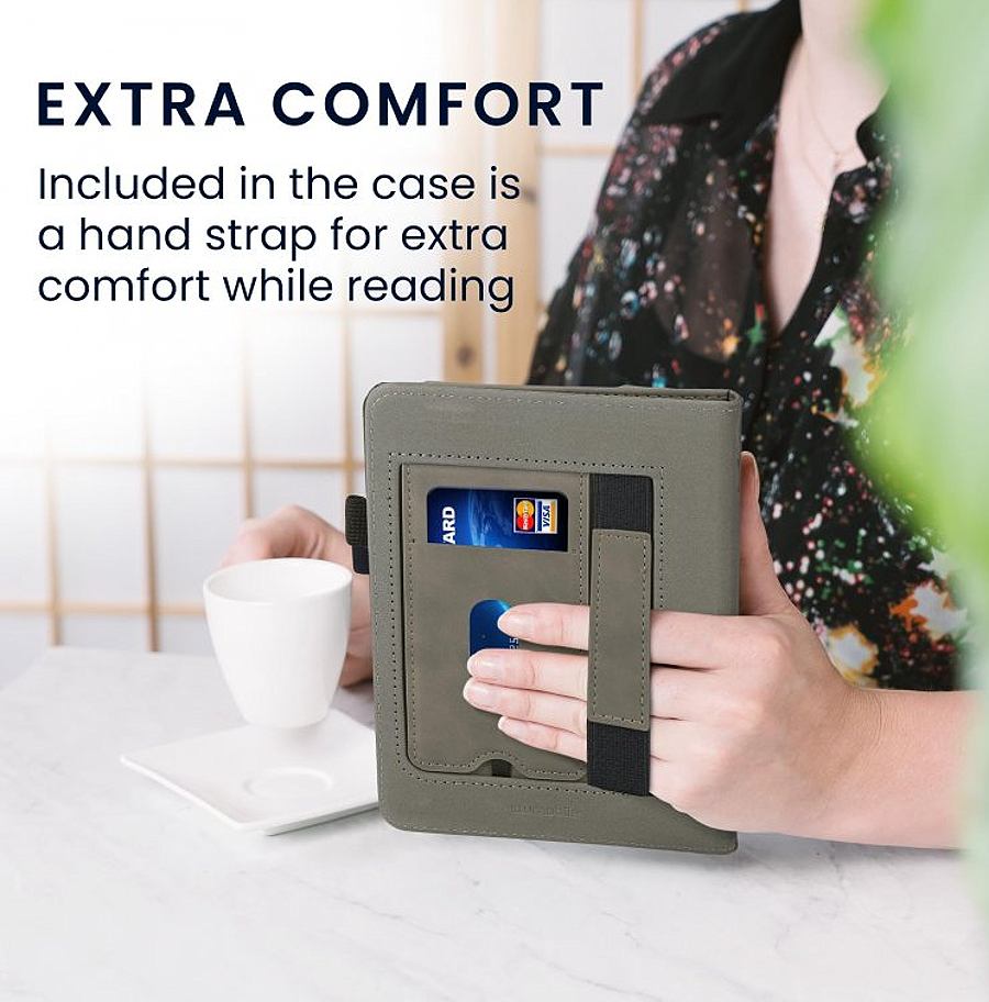 Pouzdro KW Mobile - Brushed Heart - KW5626203 - pro Amazon Kindle Paperwhite 5 (2021) - šedé