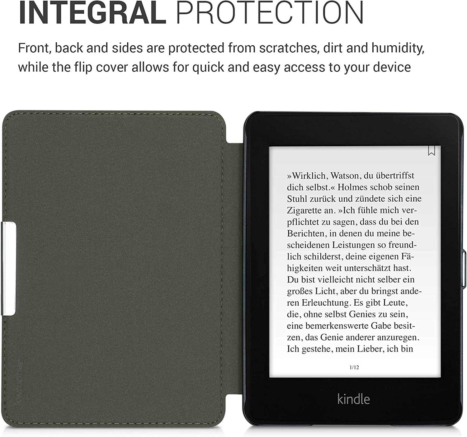 Pouzdro KW Mobile - Dandelion Love - KW4897503 - pro Amazon Kindle Paperwhite 4 (2018) - šedé