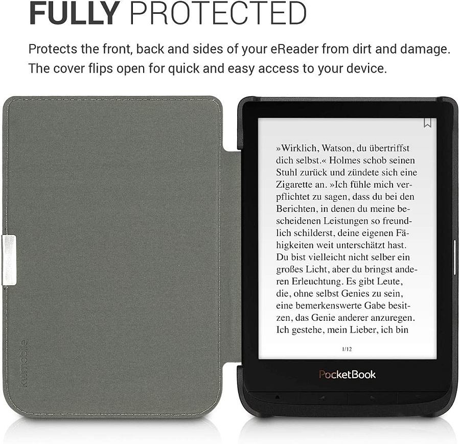 Pouzdro KW Mobile - Elephant Sketch - KW4621614 - pro Pocketbook 616/617/627/628/632/633 - antracitové