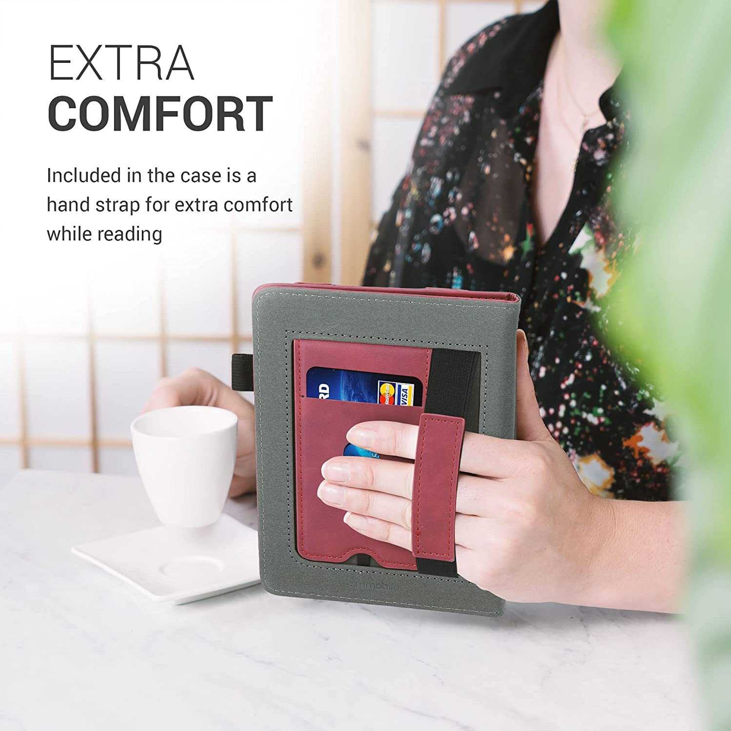 Pouzdro KW Mobile - Nubuck Brushed Heart - KW5022204 - pro Amazon Kindle Paperwhite 4 (2018) - Dark Red