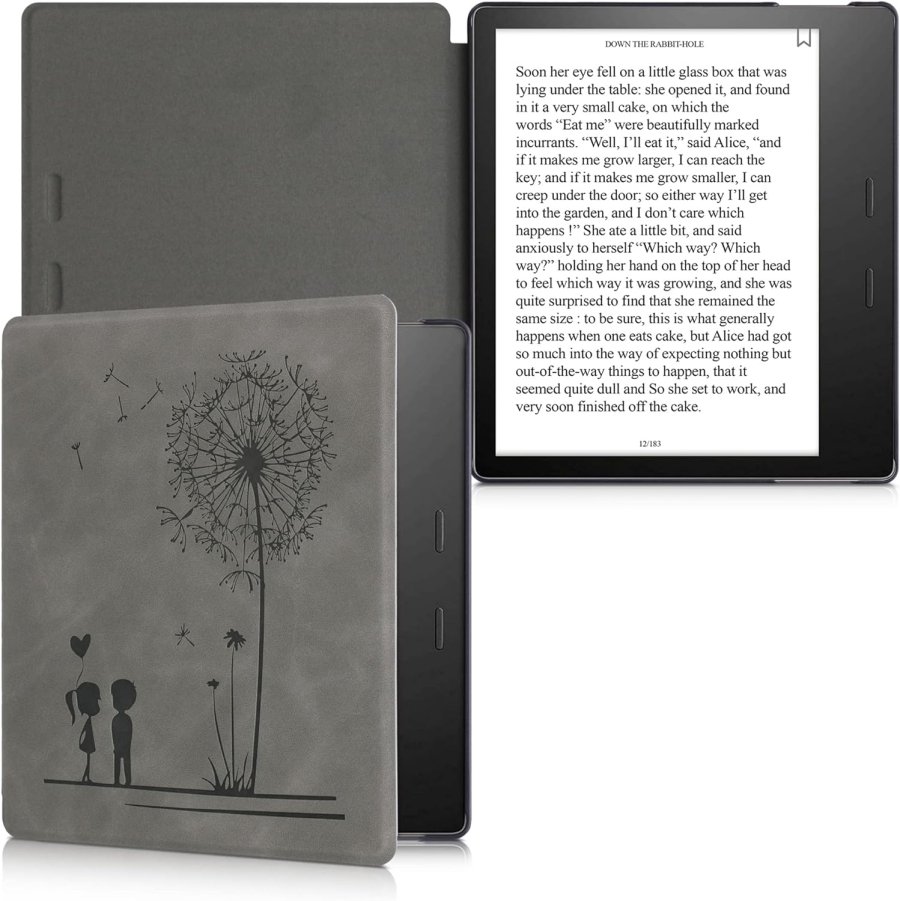 Pouzdro KW Mobile - Dandelion Love - KW5697201 - pro Amazon Kindle Oasis 2/3 - šedé