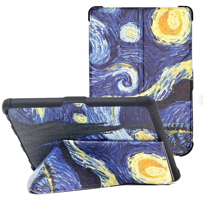 Origami Durable Lock ODL-103 pouzdro pro Pocketbook 616 / 617 / 618 / 627 / 628 / 632 / 633 - motiv Gogh, stojánek, magnet