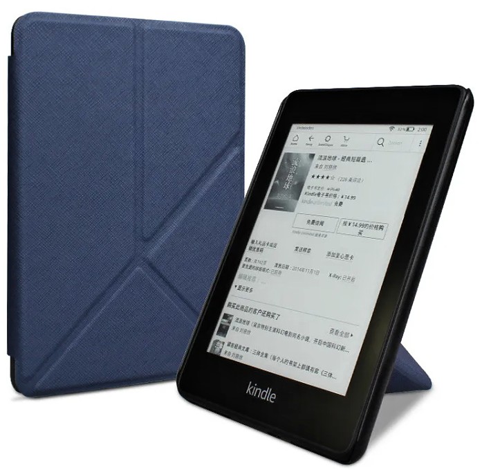 Origami Durable Lock OR44 - pouzdro pro Amazon Kindle Paperwhite 1 / 2 / 3, magnet, stojánek - tmavě modré