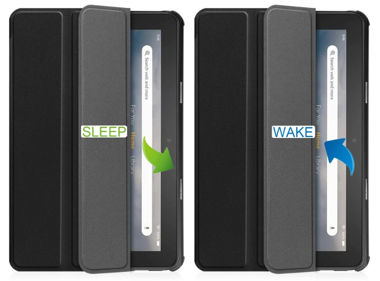 Durable Lock DLS-205 - pouzdro se stojánkem pro Amazon Kindle Fire 7 - černé (2022, 12. gen.)