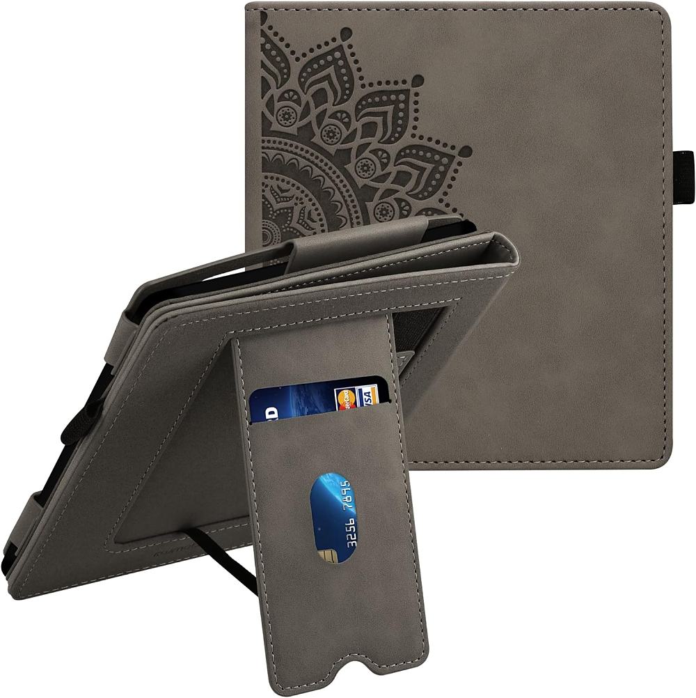 Pouzdro KW Mobile - Nubuck Rising Sun - KW5939304 - pro Amazon Kindle Oasis 2/3 - šedé